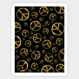 Peace Sign Gold - Peace Sign Art Sticker